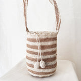 THE MINI HIPPIE RAFIA BAG NATURAL STRIPS