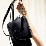 BLACK LEATHER SQUARE WALLET