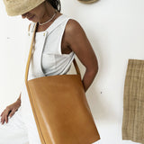 TOTE LEATHER BAG~NATURAL