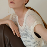 CASHMERE COTTON MOHAIR BEADED VEST