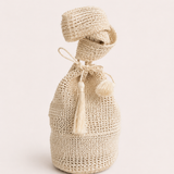 THE MINI HIPPIE RAFIA BAG - LACE BIANCO