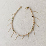 ANKLE BARCELET - GOLD  WITH MOONSTONES 22CM