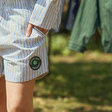 DARIO UNISEX SHORT BLUE & BLACK STRIPES