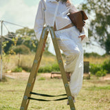 BRUNO PANEL PANTS WHITE & LIGHT BLUE STRIPES