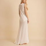 MAXI SLIT DRESS -WHITE