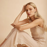 MAXI SLIT DRESS - BONE