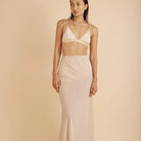 MAXI SKIRT SLIT - BONE