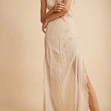 MAXI SLIT DRESS - BONE