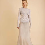 MAXI SKIRT SLIT - BONE