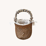 TOQUILLA RAFIA BASKET BAG - MARRON