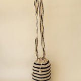 THE HIPPIE RAFIA BAG, BLACK STRIPES