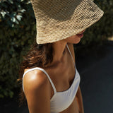 RAFIA BUCKET HAT, BRIM 10 CM