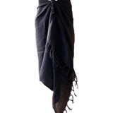 LINEN PLAIN PAREO - DARK SEPHIRE