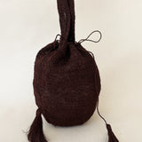 THE HIPPIE RAFIA BAG _ DEEP BROWN