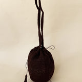 THE HIPPIE RAFIA BAG _ DEEP BROWN