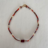 MESA ANKLE BRACELET-BURGUNDY