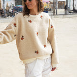 FLOWERY FLEECE SWEAT