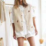 FLOWERY FLEECE GILET