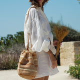 THE HIPPIE RAFIA BAG - THIN STRIPES