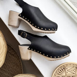 THE HIGH BLACK VACCHETA CLOG new