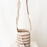 THE MINI HIPPIE RAFIA BAG NATURAL STRIPS