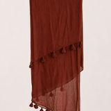 Ponpon Cotton Voil Pareo ~ SYRAH
