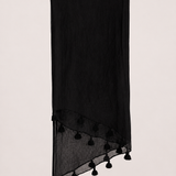 Ponpon Cotton Voil Pareo ~ BLACK
