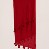 Ponpon Cotton Voil Pareo ~ RED