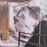 MESA ANKLE BRACELET- LIGHT BROWN AND ORANGE