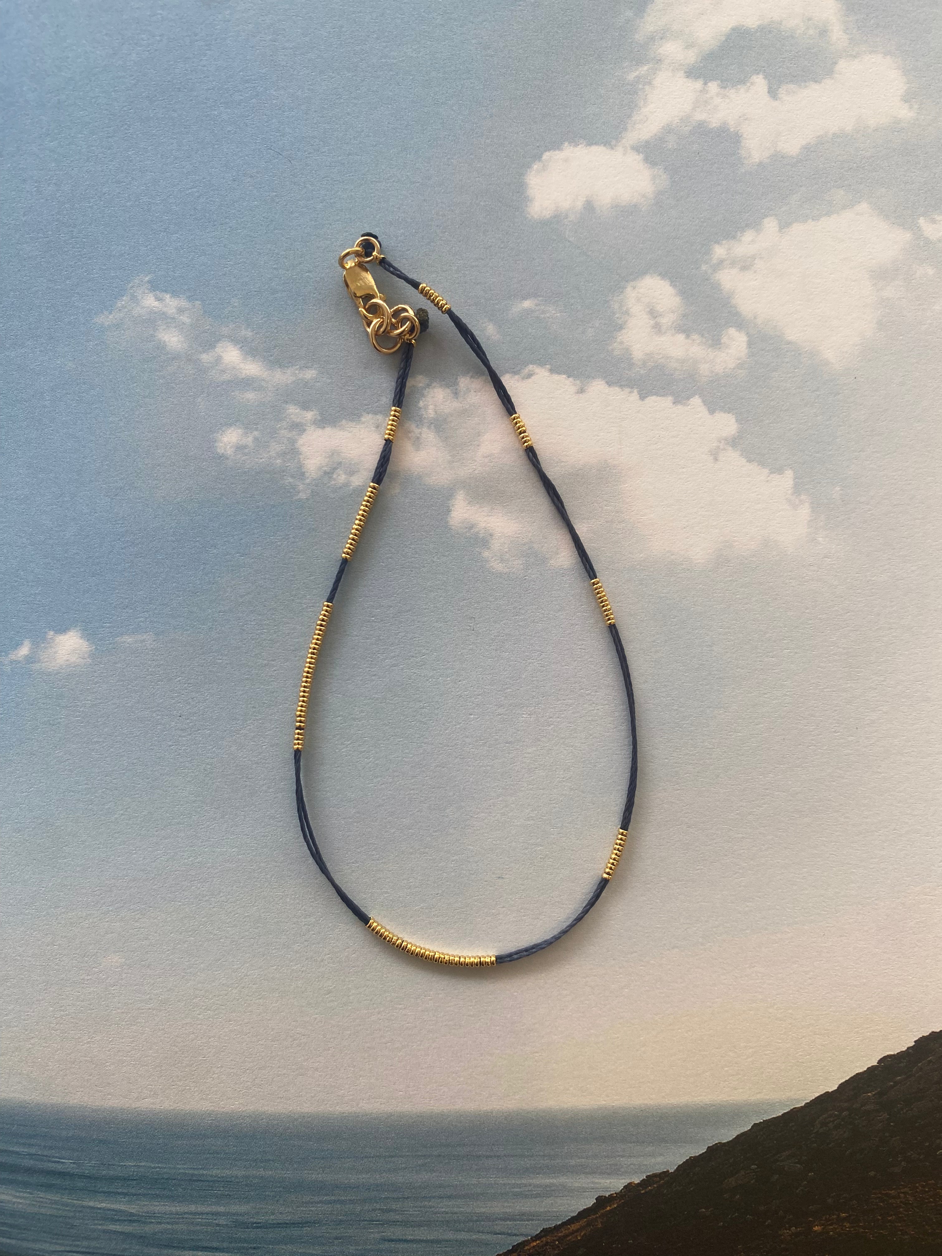 Blue Anklet String PERFECT STRING ANKLE BRACELET - BLUE – Greek Sandals Official