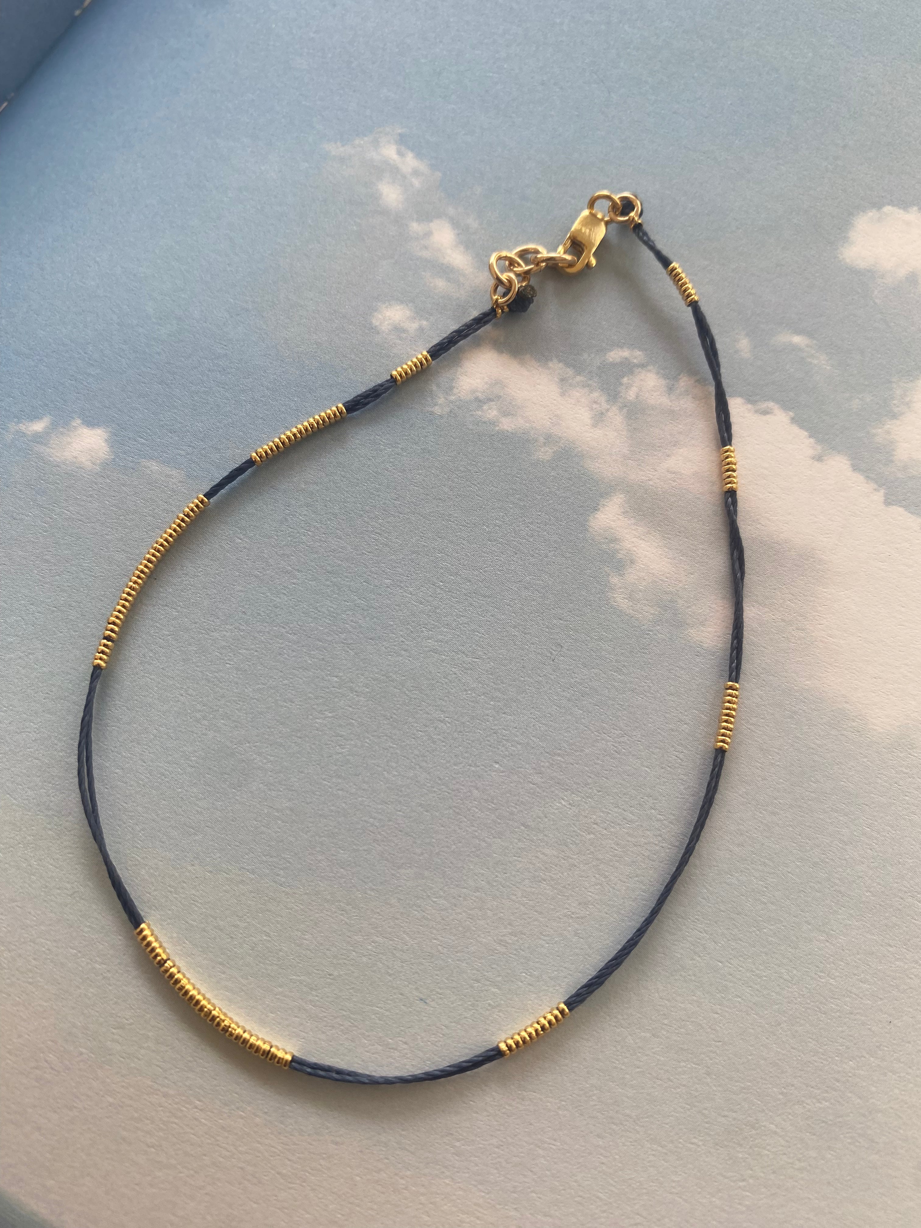 Blue Anklet String PERFECT STRING ANKLE BRACELET - BLUE – Greek Sandals Official