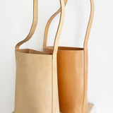 TOTE LEATHER BAG~ SUEDE CAMEL