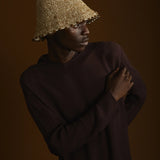 HELIX GLASS  BEADED BRIM HAT - COASTAL CLAY