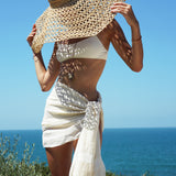 LINEN PLAIN PAREO - OFF-WHITE