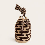 THE HIPPIE RAFIA BAG NOMADE - NATURAL AND  DARK BROWN