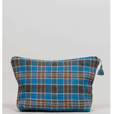 BLUE CHECKERED TOILETRY BAG