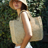RAFIA BUCKET HAT, BRIM 10 CM