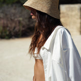 RAFIA BUCKET HAT, BRIM 10 CM