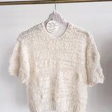 FLUFFY CASHMERE SHORT SLEEVE SWEATER