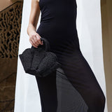 ANNA RAFIA BAG - BLACK small