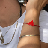 CUORICINO HANDWOVEN BRACELET - RED