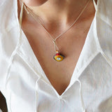 Eye charm necklace stone