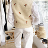 FLOWERY FLEECE GILET