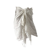 LINEN PLAIN PAREO - OFF-WHITE
