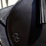 BLACK LEATHER HALF MOON WALLET