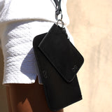 BLACK LEATHER SQUARE WALLET