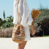 THE HIPPIE RAFIA BAG - THIN STRIPES