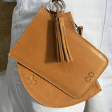 NATURAL LEATHER HALF MOON WALLET