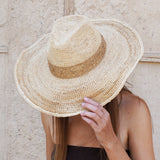 BORSALINO CROCHET RAFIA HAT - NATURAL