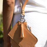 NATURAL LEATHER HALF MOON WALLET